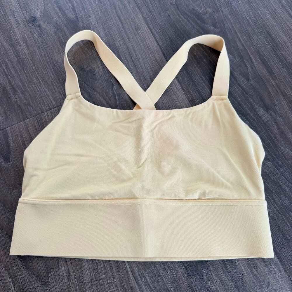 Athleta Light Yellow Crossback Sports Bra